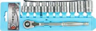 11-pc 3/8" Stainless Steel Socket & Ratchet Handle Set (Inox (Stainless Steel) Tools), item 11k3SSO7A61R