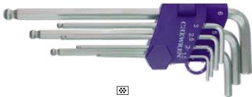 7-pc Long Ball Point Hex Key Wrench Set (Hex Key Wrenches), item 07ALOBK1AA3H
