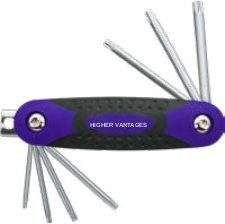 7-pc New Folding Tamper Star Key Wrench Set (Hex Key Wrenches), item 07QTFTO1AA1a