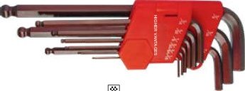 9-pc Long Ball Point Hex Key Wrench Set (Hex Key Wrenches), item 09ILOBK1AI3H