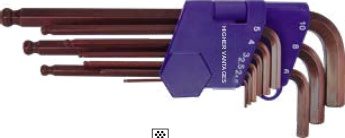 9-pc Long Ball Point Hex Key Wrench Set (Hex Key Wrenches), item 09ALOBK1AI3H