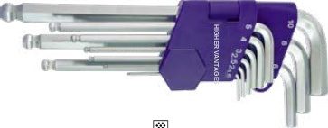 9-pc Long Ball Point Hex Key Wrench Set (Hex Key Wrenches), item 09ALOBK1AA3H