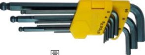 9-pc Long Ball Point Hex Key Wrench Set (Hex Key Wrenches), item 09ALOBK1Ak3H