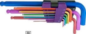 9-pc Long Ball Point Hex Key Wrench Set (Hex Key Wrenches), item 09ALOBK1Ai3H